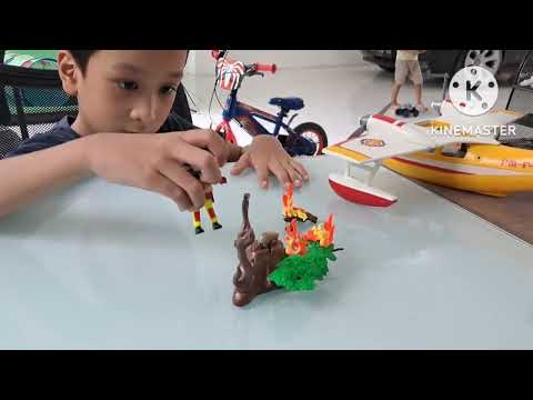 Playmobil 5560 seaplane fire fighter with 9436 ep75