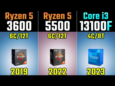 Ryzen 5 3600 vs 5500 vs i3-13100F | RTX 4070 and RX 6750 XT