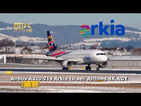 Airbus A320-214 from Arkia Israeli Airlines 4X-AGY arrival at Salzburg Airport SZG LOWS #aviation