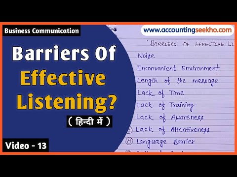 Barriers Of Effective Listening | Types Of Listening Barriers | Business Communication | In Hindi