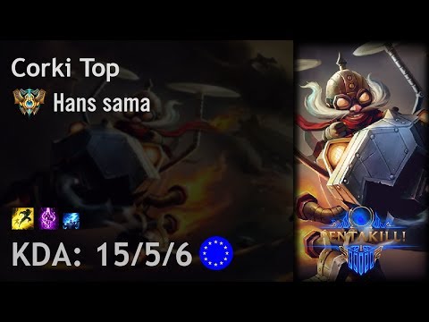 Corki Top vs Sion - Hans sama - EUW Challenger Patch 7.13