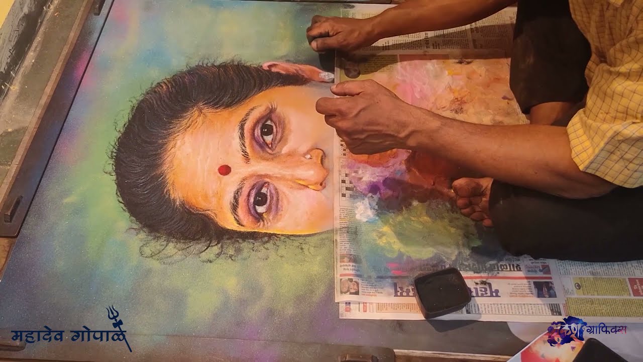  portrait rangoli art woman by mukesh