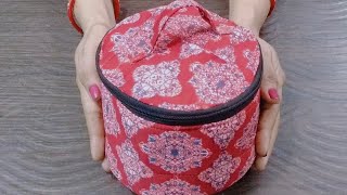 How to Make Zipper Organizer/Makeup Box/Cosmetic Bag At Home l
