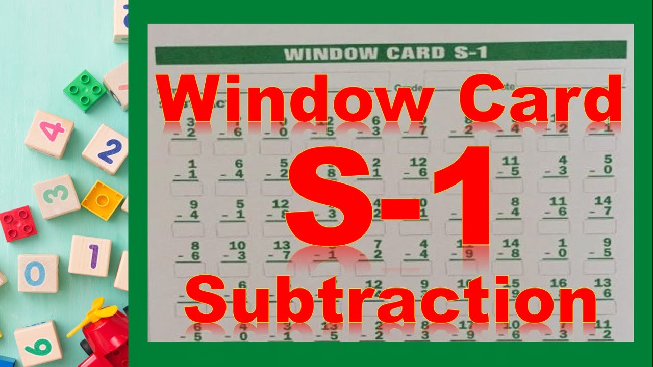 SUBTRACTION DD CARD TEST || S-1 || SET 1 || WINDOW CARD