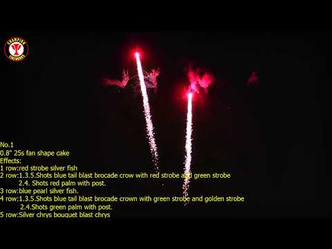 0.8" 25s fan shape cake fireworks