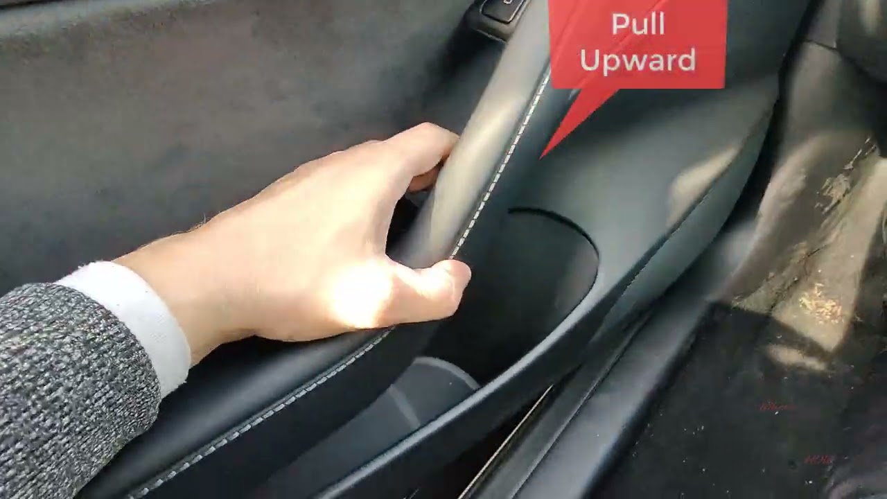 2021 Tesla Model 3 - How To Manually Open The Door Using The Hidden Door Lever In Case of Emergency