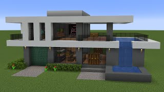 Minecraft - How to build a Modern Mansion House with Pool