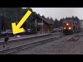 MAN JUMPS IN FRONT OF TRAIN CLOSE CALL