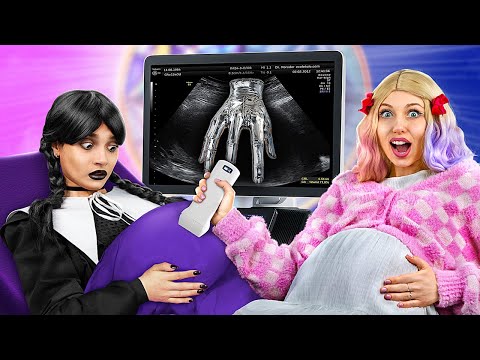 Pregnant Wednesday Addams vs Pregnant Enid!