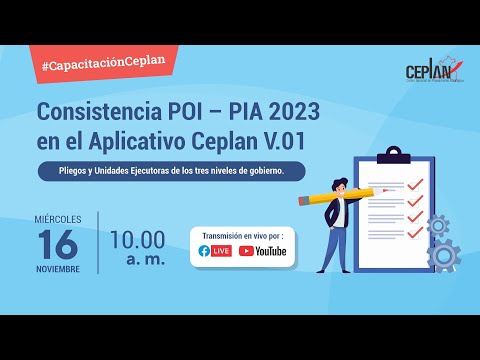 #CapacitaciónCeplan: Consistencia POI – PIA 2023 en el Aplicativo Ceplan V.01., video de YouTube