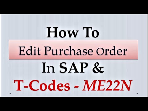 How to Change a Purchase Order with ME22N in SAP S/4HANA