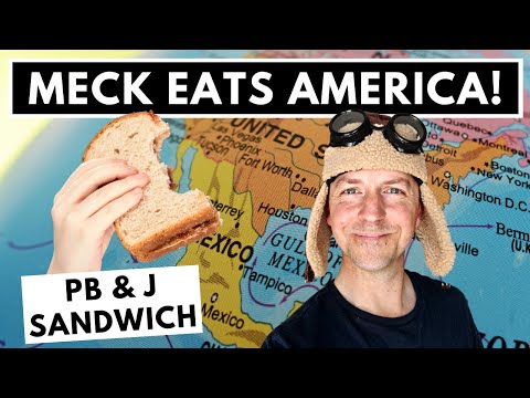 A Brit Tries a Peanut Butter & Jelly Sandwich: Meck Eats America! #peanutbutter #jelly #meckeats