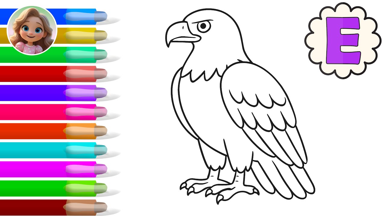 🎨🅰️ Learn the Letter E and Draw an Eagle! | Fun ABC Learning for Toddlers 🐜✏️
