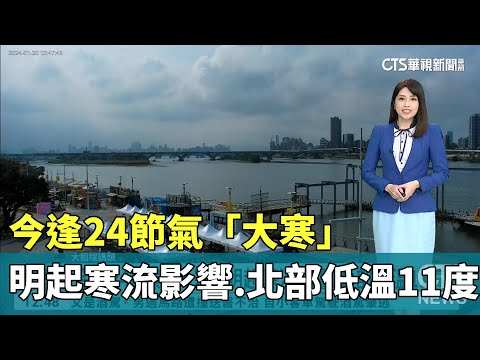 今逢24節氣「大寒」　明起寒流影響.北部低溫11度