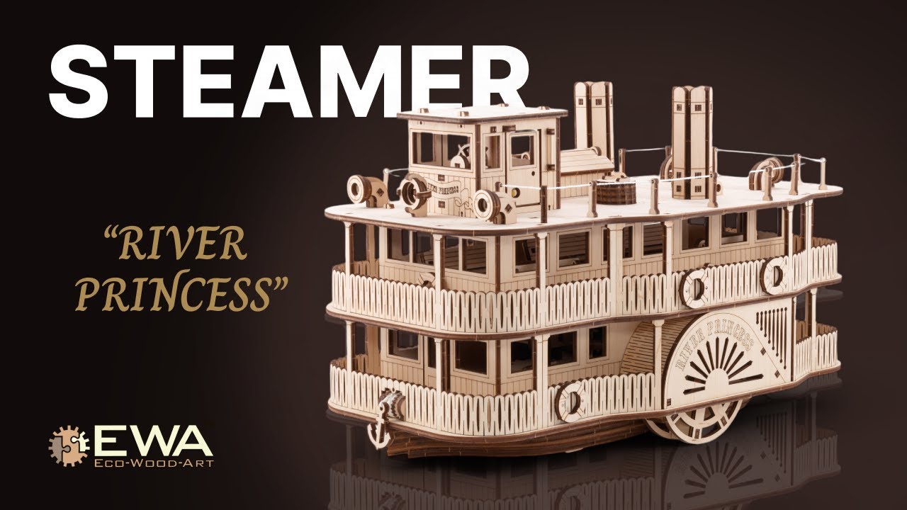 Eco-Wood-Art Construction kit Paddle steamer River Princess