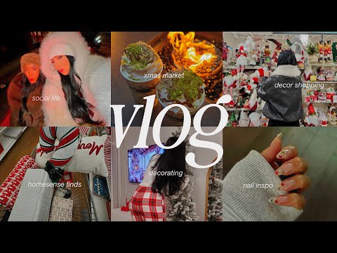 VLOG: spend the holidays w me, apartment decorating + xmas shopping, christmas market *aesthetic*