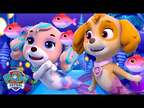 Skye Meets Her Mermaid Cousin Coral in Puplantis! w/ PAW Patrol Zuma & Chase | Shimmer and Shine