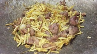 Fry Pork with Ginger - Asian Food Recipes, Cambodian Food Cooking, by KarKar24