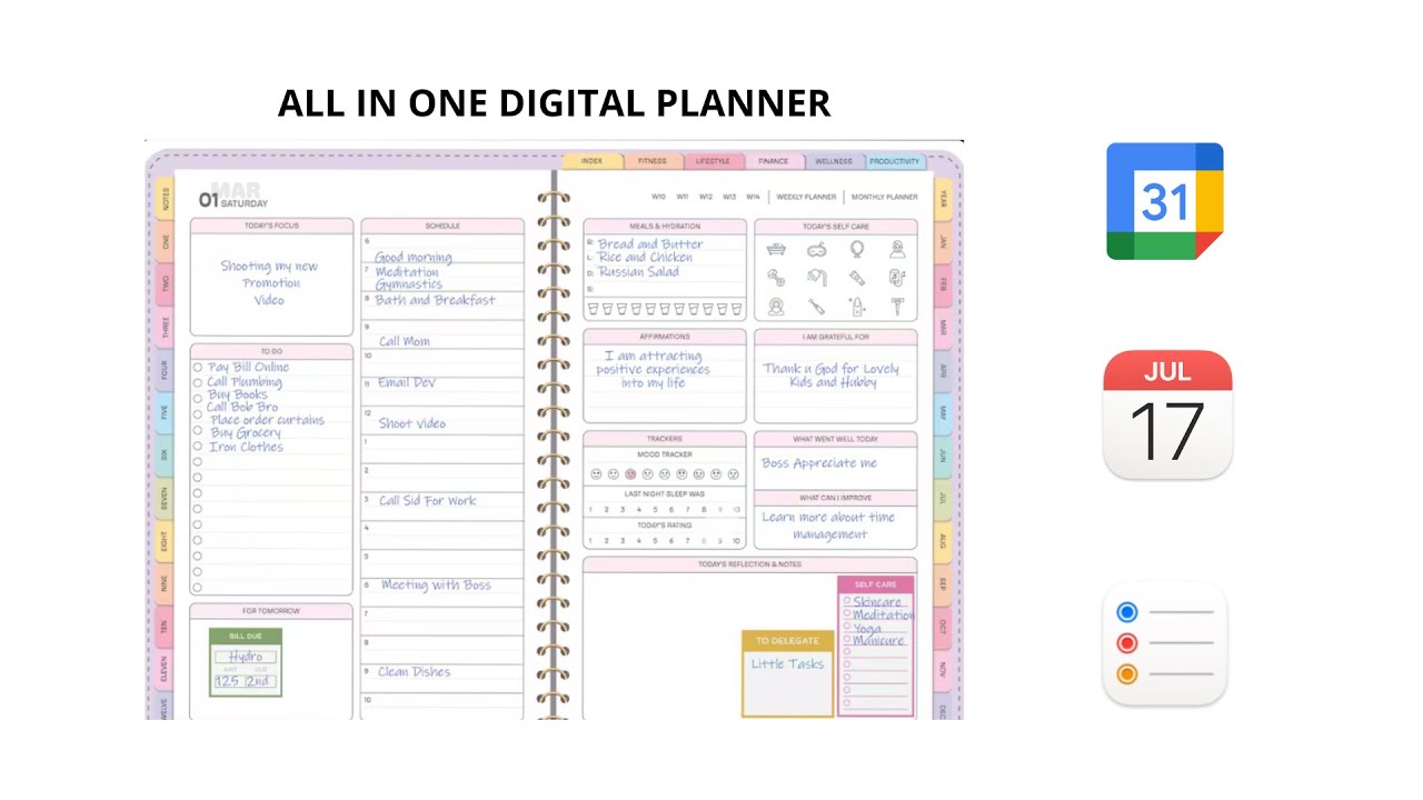 All in One Digital Planner 2025, 2026, 2027