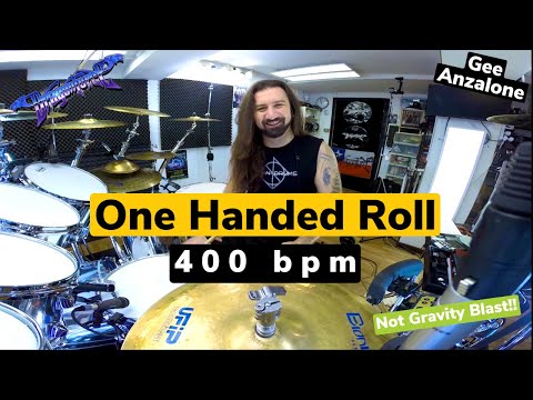 [ GEE ANZALONE ] One Handed Stroke Roll 400 Bpm  - Dragonforce Drummer