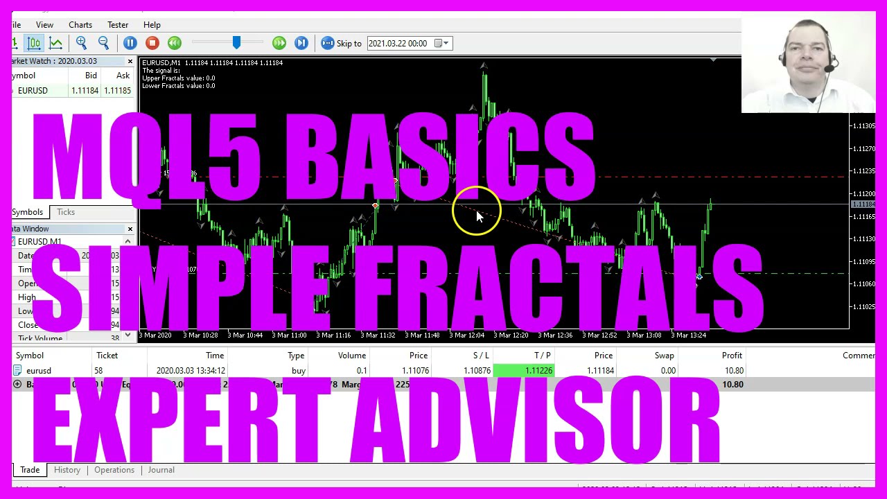LEARN MQL5 TUTORIAL BASICS - 109 SIMPLE FRACTALS EA