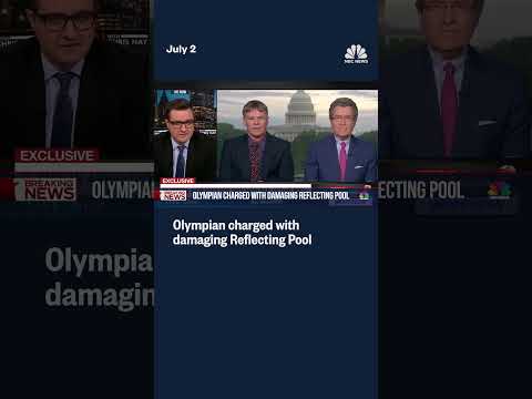 Olympian charged with damaging reflecting pool