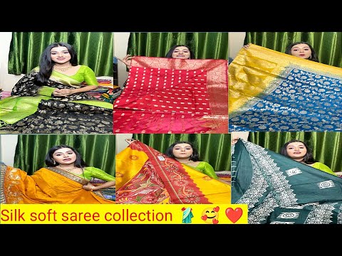 Silk soft saree collection 🥻🔥🤩|Just fatafati collection 😍🫶❤️|