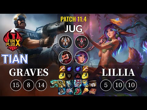 FPX Tian Graves vs Lillia Jungle - KR Patch 11.4