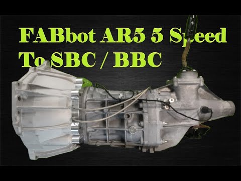 FABbot AR5 5 speed to SBC or BBC Adapter and Dimensions! Colorado or Solstice to Chevy V8 / 4.3 V6