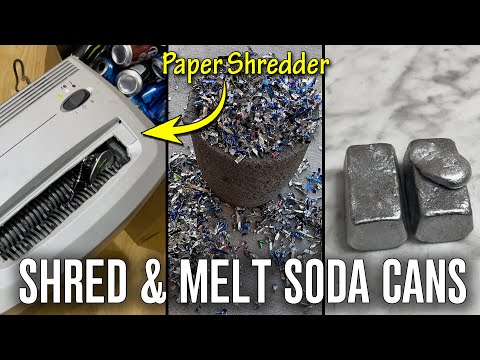 Shredding And Melting Soda Cans With A Paper Shredder - Simple DIY Recycling At Home