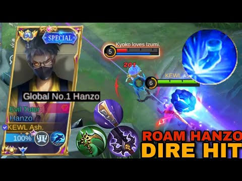ROAM DIRE HIT HANZO IS WTF!!😱 (Hanzo Roam Damage Best Build and Emblem)