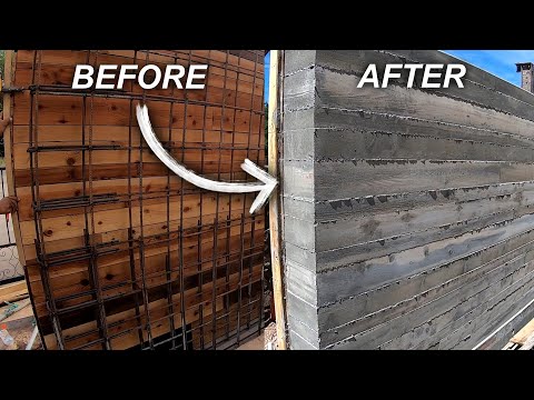 Concrete Entry Wall - Building Board Form | Construction Timelapse