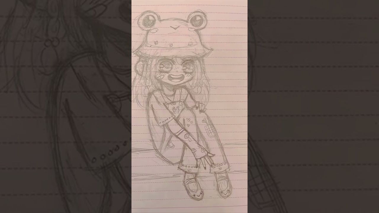 Girl with frog aesthetic 🐸✨ (REFERENCE POSE IS NOT MINE!)