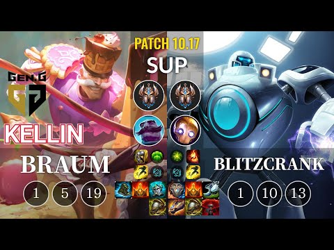 GEN Kellin Braum vs Blitzcrank Sup - KR Patch 10.17