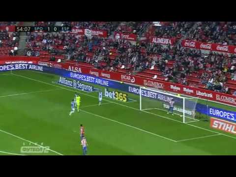 Sporting de Gijón 1-1 Espanyol Gerard Moreno goal