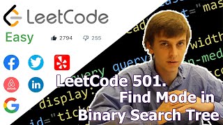 YouTube video 'LeetCode 501. Find Mode in Binary Search Tree (Algorithm Explained)'