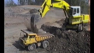 preview picture of video 'SUPER HEAVY EARTHMOVING / Bau der A8 Aichelberg - LIEBHERR R992, DEMAG H65, CAT 769C,... 09.05.1989.'