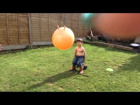 Space Hopper vs Child Age 4 inc SLOW MOTION