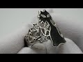 Відео огляд Срібна каблучка "Чорна кішка" 22кю