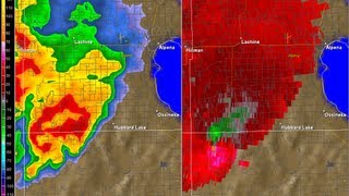 Doppler Radar - Hubbard Lake - Alpena County Michigan EF-2 Tornado - October 18 2007
