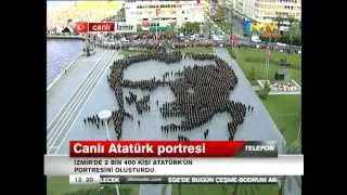 preview picture of video '2 bin 400 kişiden oluşan Atatürk portresi İzmir'