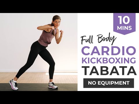 10-Minute CARDIO KICKBOXING Tabata Workout | No Equipment, No Jumping