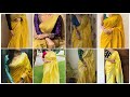 Yellow Saree With Contrast Blouse Ideas Yellow Saree Blouse Colour Combination Ideas Fashion