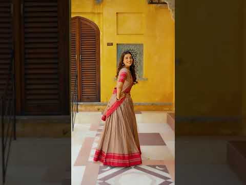 Chiku Pure Chanderi Thread Work Lehenga Choli Set with Matching Dupatta – 4 Meter Flair, Stitched Lehenga & Unstitched Blouse