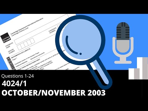 O-Level Math D October November 2003 Paper 1 4024/1