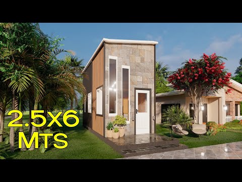 Small house, 2.5 meters wide | Narrow house plans
