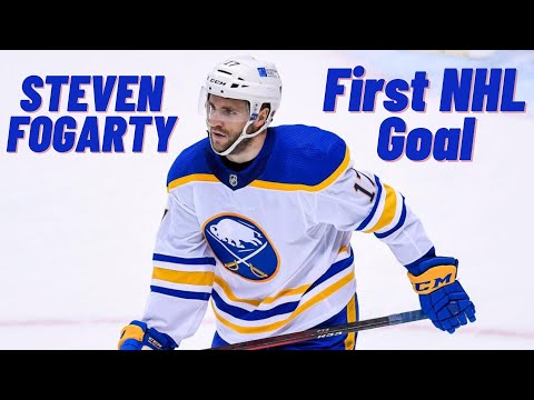 Steven Fogarty #17 (Buffalo Sabres) first NHL goal Mar 31, 2021