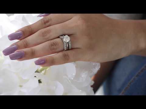 0.55 Ct. Millgrained Round Cathedral Ring Guard - TwoBirch TB-GUARD-0045-WG-H