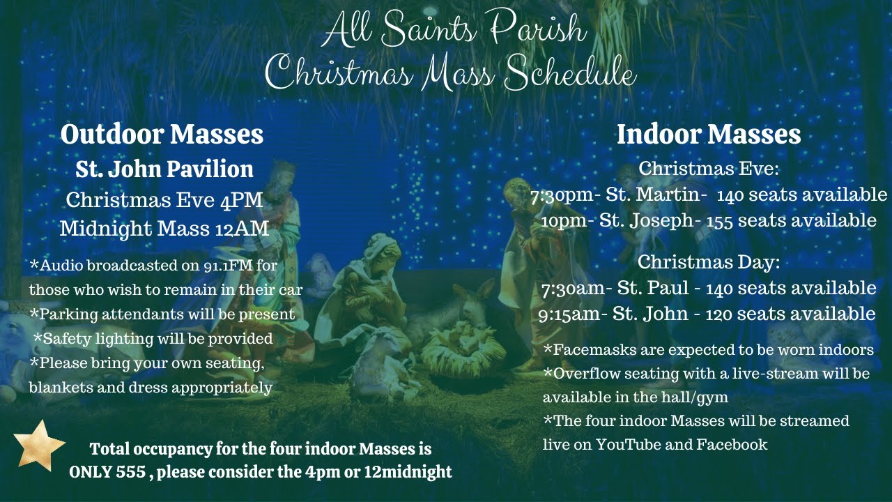 Christmas Mass Schedule 2020 - All Saints Parish