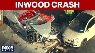 Multiple vehicles mangled in Upper Manhattan crash